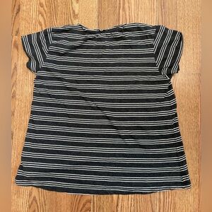 MARINE LAYER Swing Crew Neck Top in Charcoal Stripe XS